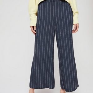 Aritzia Wilfred Faun Pinstripe Wide Leg Pant